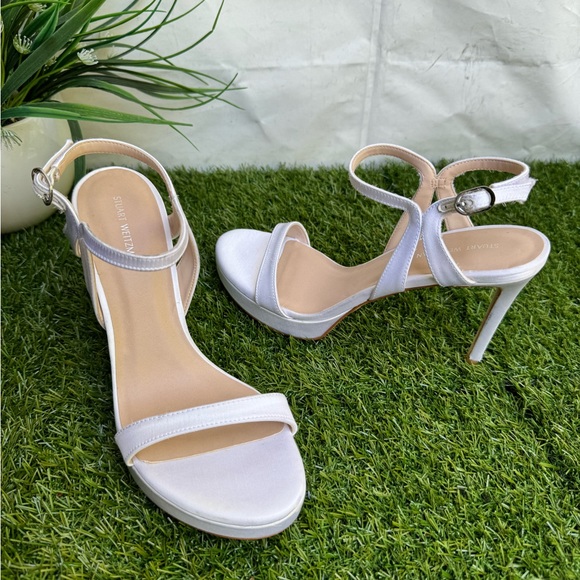 STUART WEITZMAN Mariposa Satin Platform Sandals size 7.5 - Picture 5 of 15